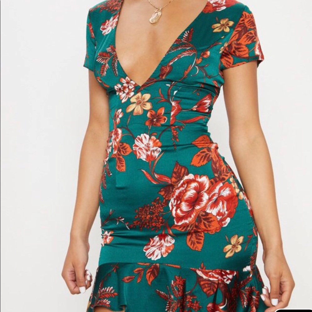 Emerald Green Criss Cross Back Dress